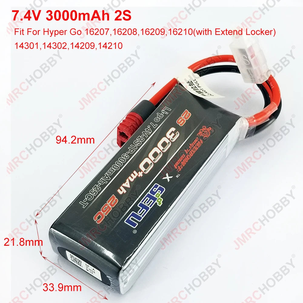7.4V 1050mAh 2000mAh 3000mAh 11.1V 3S 2500 5200mAh Original And Upgrade Lipo Battery For MJX 16207,16208,14301,14210,10208,H8H