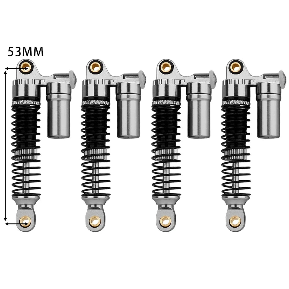4pcs 53/59/66/78mm Aluminum Alloy Metal Shocks Absorbers Oil Damper for 1/18 RC Crawler TRX4M TRX-4M Bronco Defender Upgrade