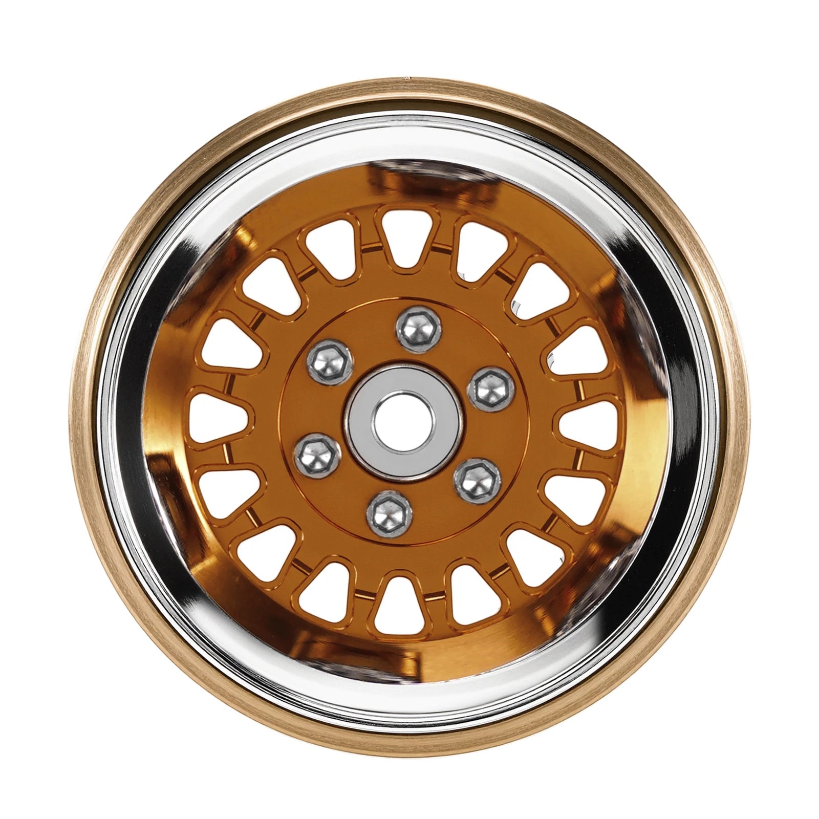 INJORA ModuWheel 1.3" Brass & Aluminum Beadlock Wheels, Negative Offset, for 1/18 1/24 RC Crawlers