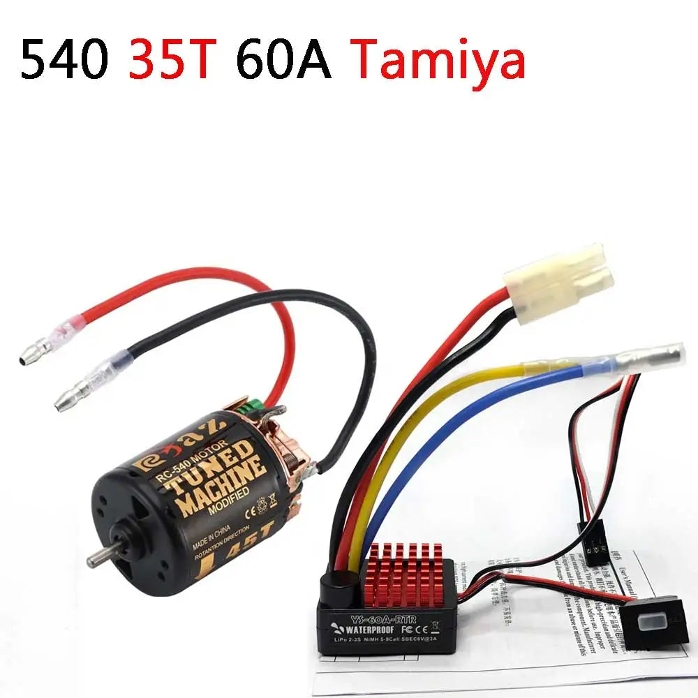 YSIDO 540 Combo Brushed Motor 55T 45T 35T 60A ESC for 1/10 Off-Road Rock Crawler Climbing RC Car Traxxas TRX4 Axial SCX10
