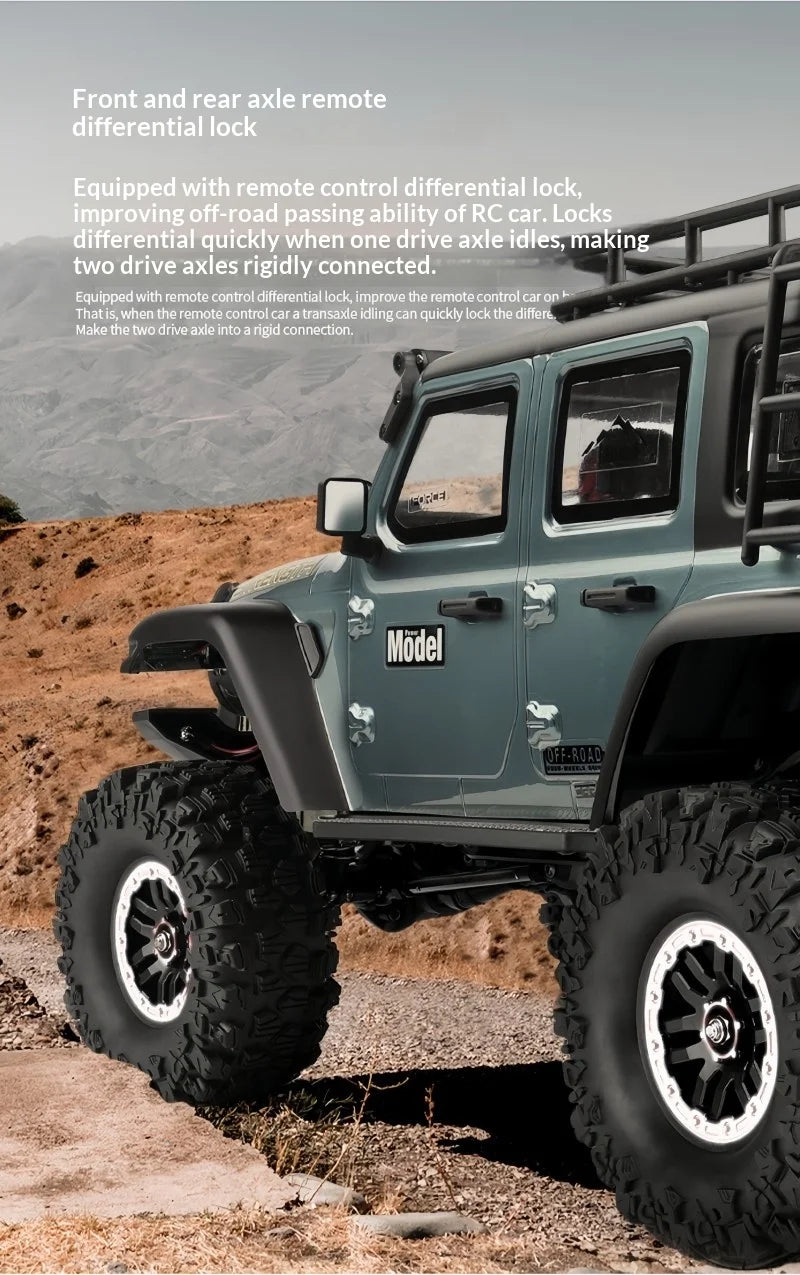 WLtoys 104006 Pro 1/10 RC Electric 4WD Off Road Rock Crawler With Front Rear Differential Lock Dual Speed Transmission Model Car