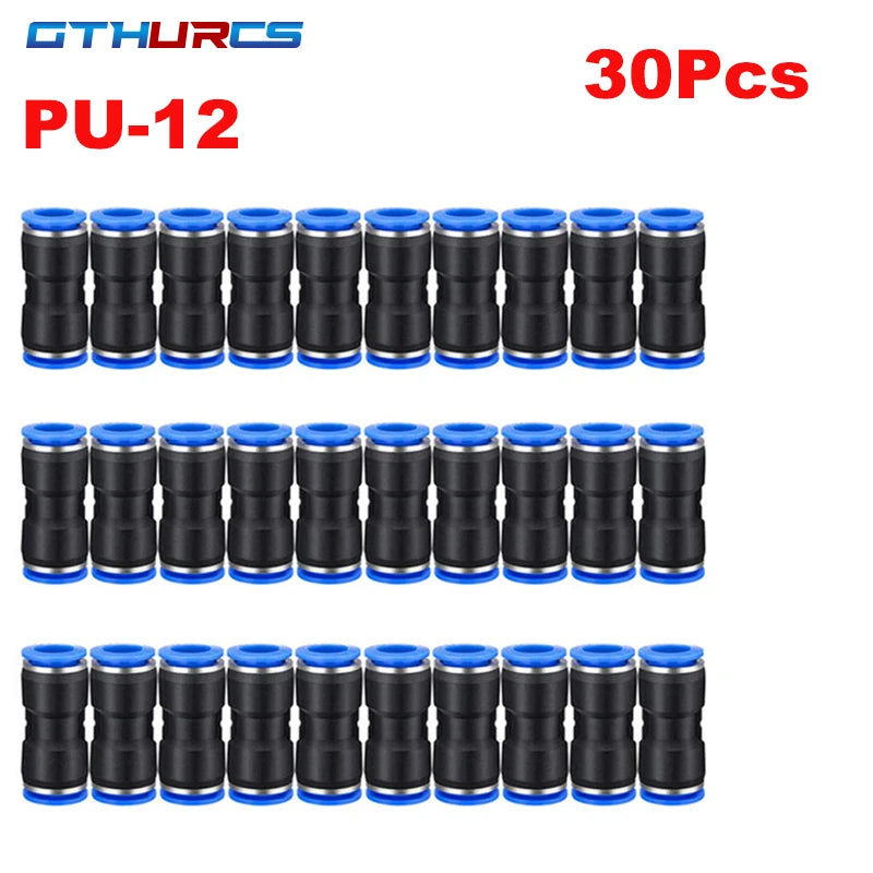 30/40/50/60/70pcs Pneumatic Fitting Straight Push Plastic Connector 6/8/10/12mm Trachea Connector PU  Air Hose Tube