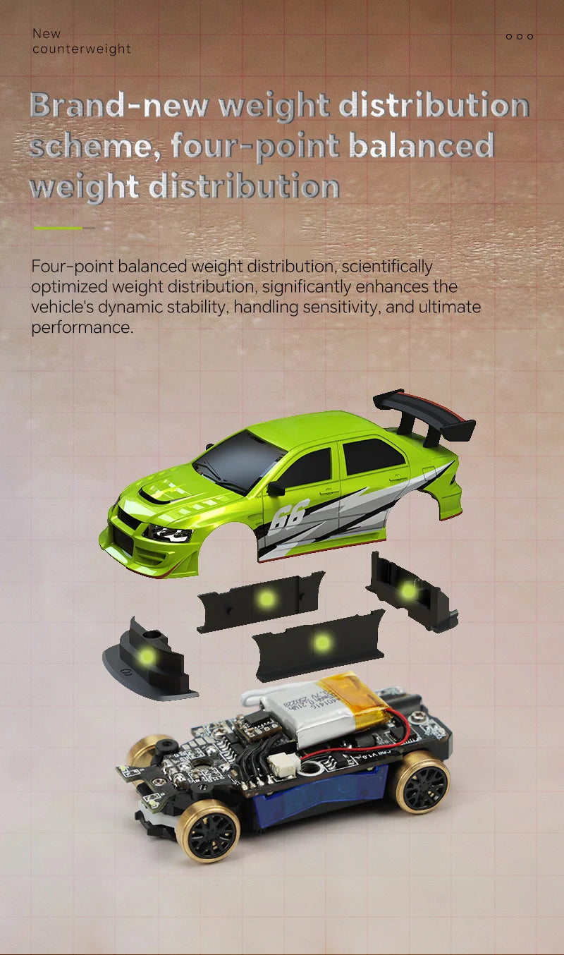 Turbo Racing 1:76 C66 Drift RC Car RTR Radio Full Proportional Remote Control Toys Car With Gyro Children Desktop Toys Car