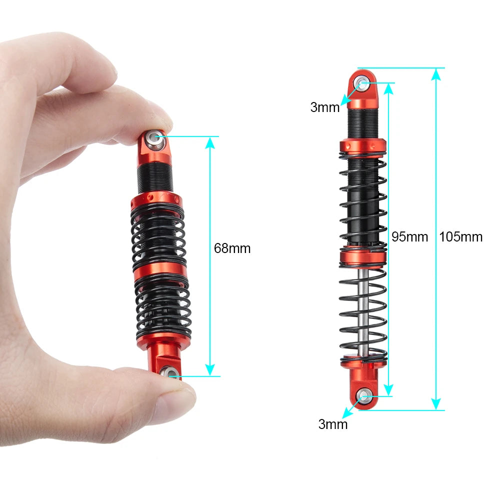 AXSPEED Metal Shock Absorber Oil Damper 75/85/95/105/115/125mm for 1:10 RC Crawler Car Axial SCX10 CC01 Wraith TRX4 TRX6 D90