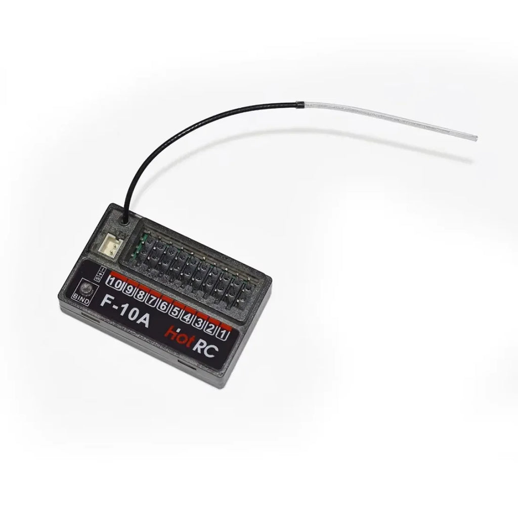 HotRC CT-10B 10CH 2.4G Color Screen Transmitter 10 Channel Remote Control F-10A F-01A 4/6/8/10CH Gyro Receiver for RC Car Boat