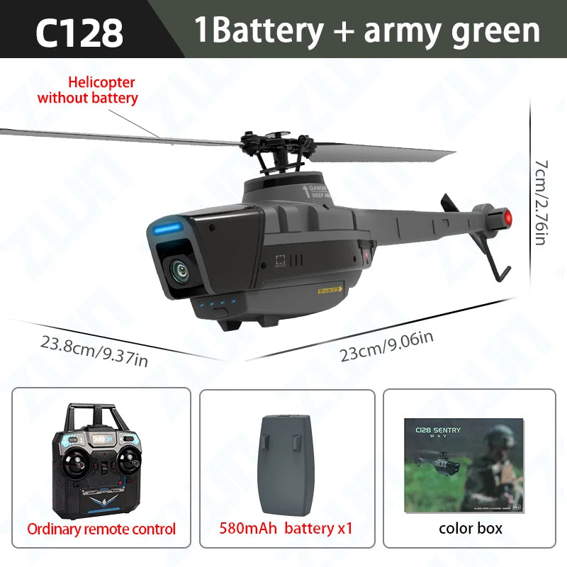 C127 C128 RC Helicopter 2.4G 6-Axis Gyro 4CH 720P Camera Altitude Hold Optical Flow FPV RC Helicopter Toys VS C127 AI Brushless