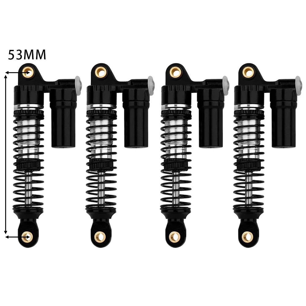 4pcs 53/59/66/78mm Aluminum Alloy Metal Shocks Absorbers Oil Damper for 1/18 RC Crawler TRX4M TRX-4M Bronco Defender Upgrade