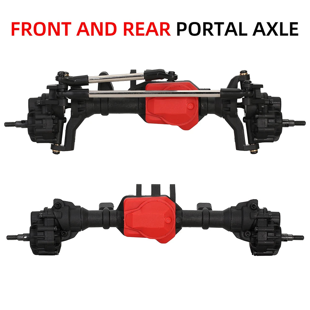 Metal RC Portal Axles 1/10 Front and Rear axle with T-lock Differential for Traxxas TRX-4 Axle RC Car Upgrades Parts