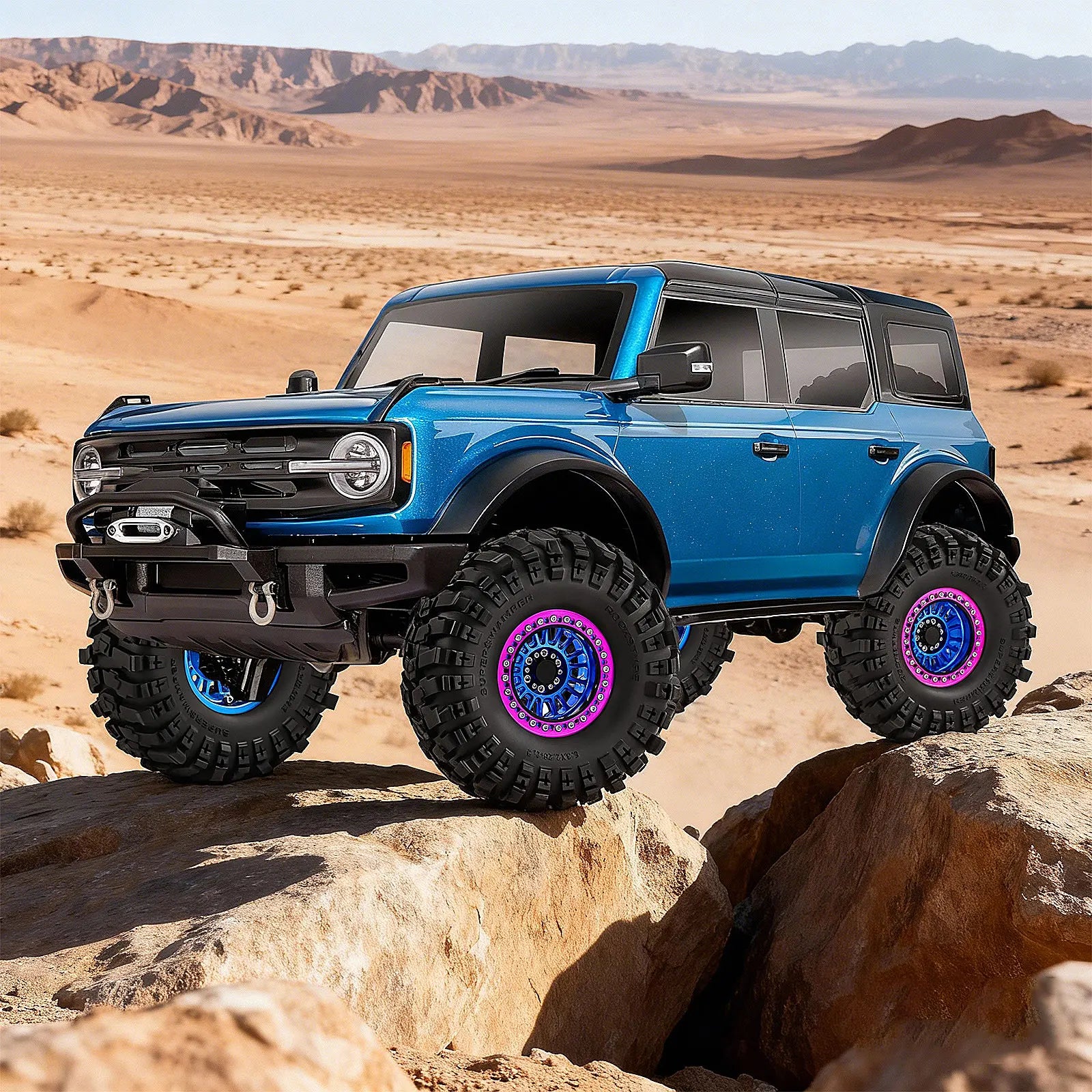 2.2 Inch Aluminum Beadlock Wheels Tires 12mm Hex for 1/10 TRX4 SCX10 Gen8 D90 TRX6 RC Crawler Upgrade 2.2
