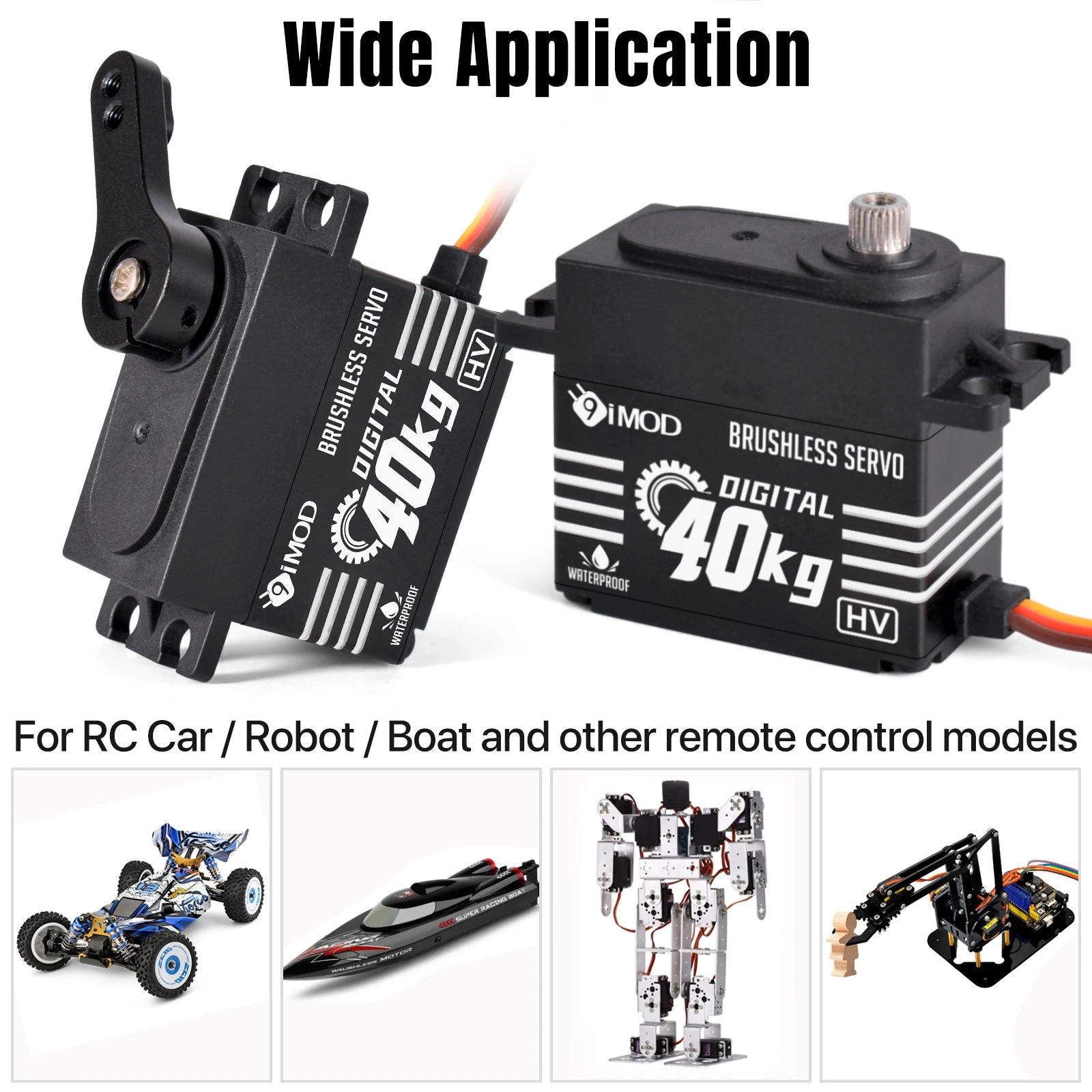 9imod Brushless Servo Waterproof Digital Metal Gear Servo for 1/8 1/10 RC Crawler Car Boat