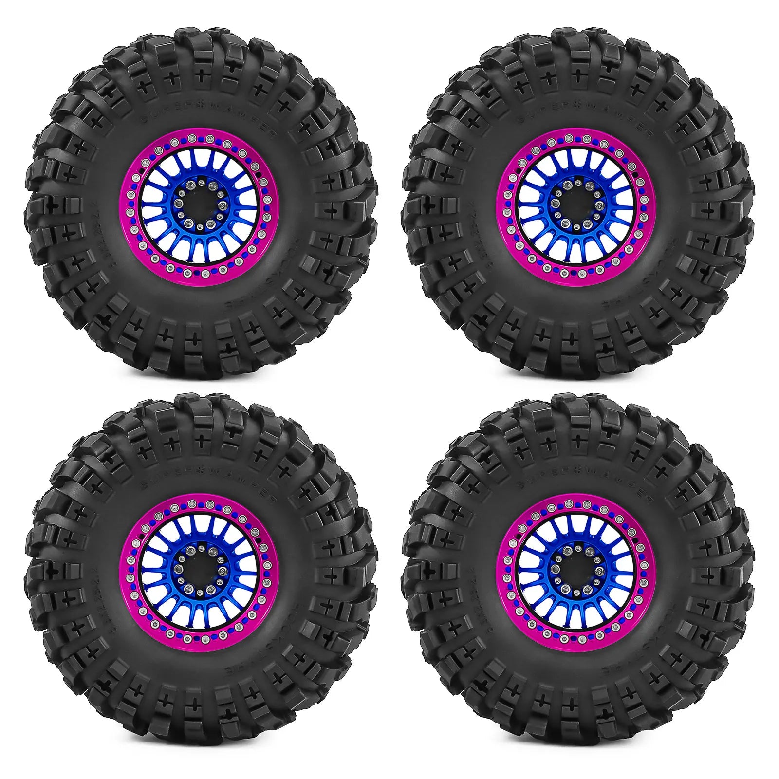 2.2 Inch Aluminum Beadlock Wheels Tires 12mm Hex for 1/10 TRX4 SCX10 Gen8 D90 TRX6 RC Crawler Upgrade 2.2