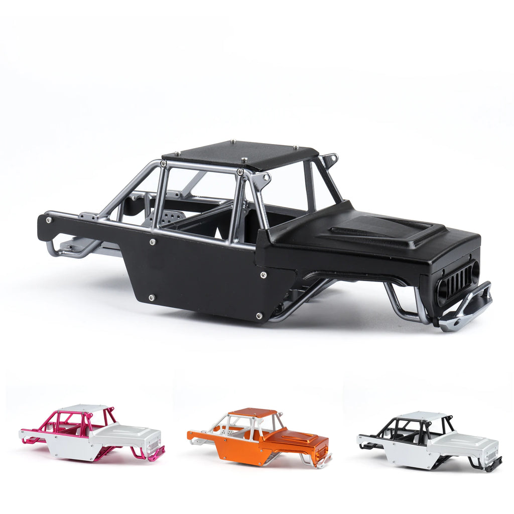 Hoocrawler CNC Aluminum Frame Body Shell Rocks Cage One Piece Tube Chassis For RC Crawler 1/24 SCX 24 Ripper Upgrades