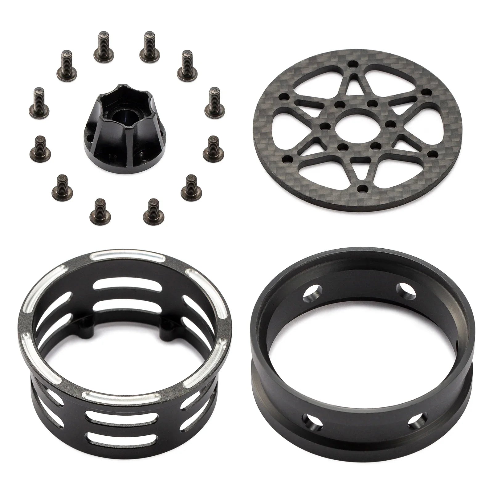 1.9 Inch Carbon Fiber Portal Beadlock Wheels Rims for 1/10 RC Crawler lightweight design GSPEED LCG Chassis Capra SCX10 Pro TRX4