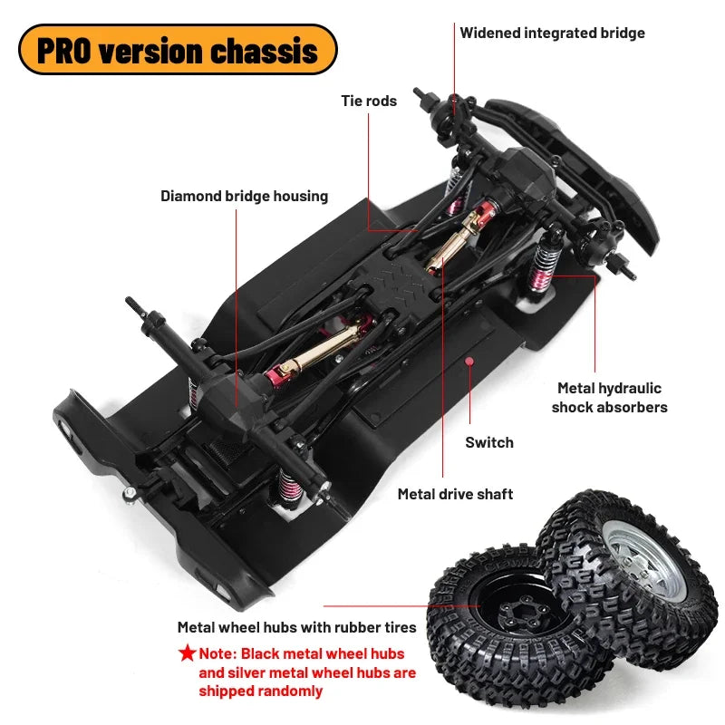 C8801 PRO/ C8801 1/18 RC Car With Light 2.4G 4WD Electric Climbing High-Speed Off-Road Vehicle Remote Control Toys For Kid Adult