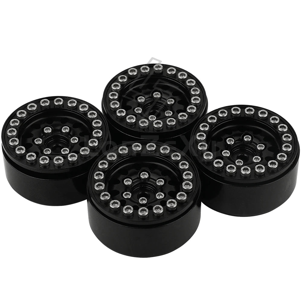Aluminum Alloy 1.0 Inch Beadlock Wheel Hub Rims for RC Crawler Car 1/24 Axial SCX24 AX24 FCX24 1/18 TRX4M Metal Upgrade Parts