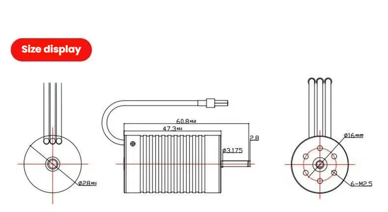 RC motor 2847 4000kv 2847brushless motor 16101/16102 1/16 brushless modification upgrade waterproof electric adjustment 35A/45A