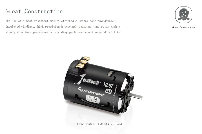 HobbyWing XERUN XR10 Justock G3S 60A Inductive Brushless Electric Adjustment/Motor Set Suitable for 1/10 RC Drift Cars