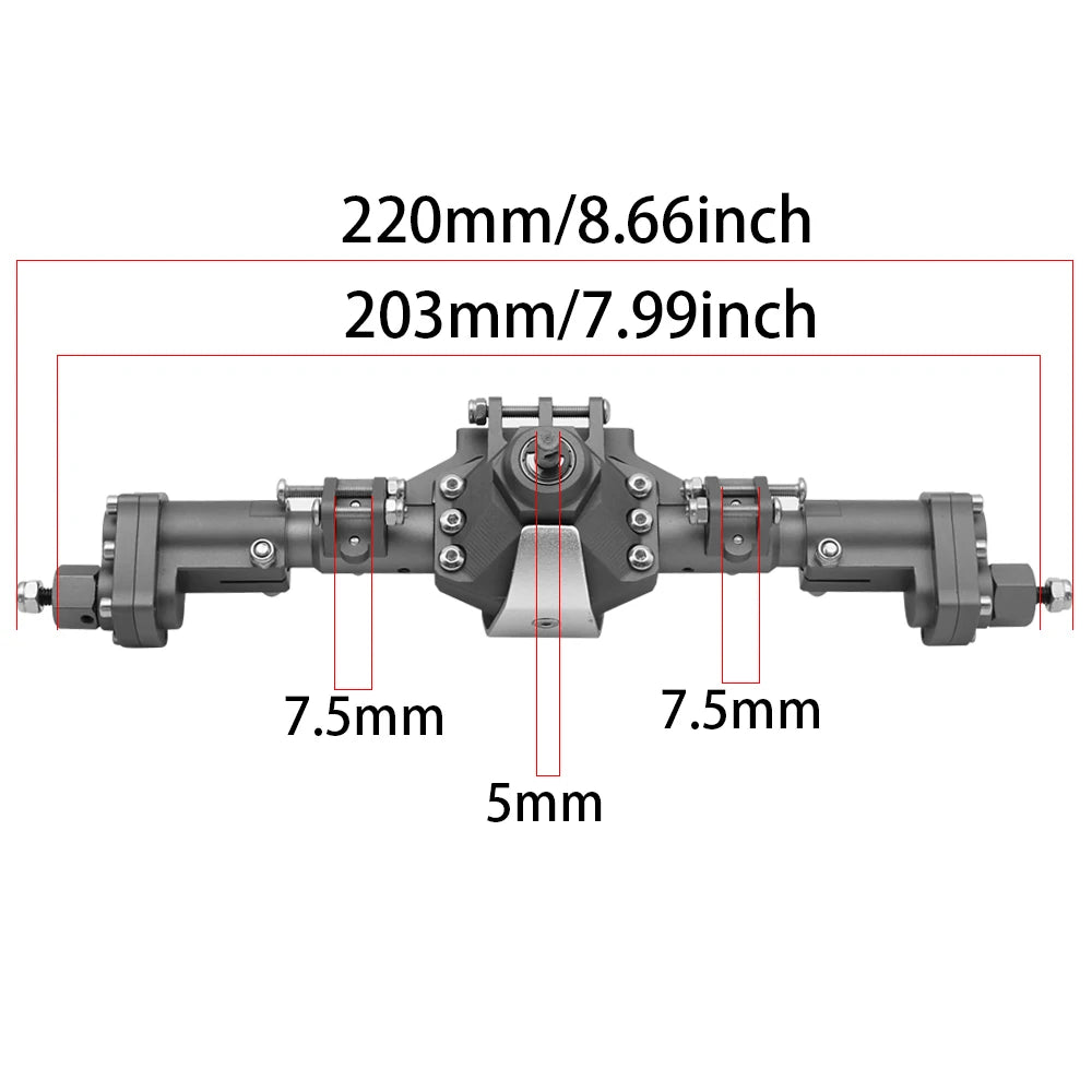 New CNC Machined Aluminum Alloy Front and Rear Portal Axle for 1/10 RC Crawler Car Axial SCX10 II 90046 90047 Redcat GEN8 RGT