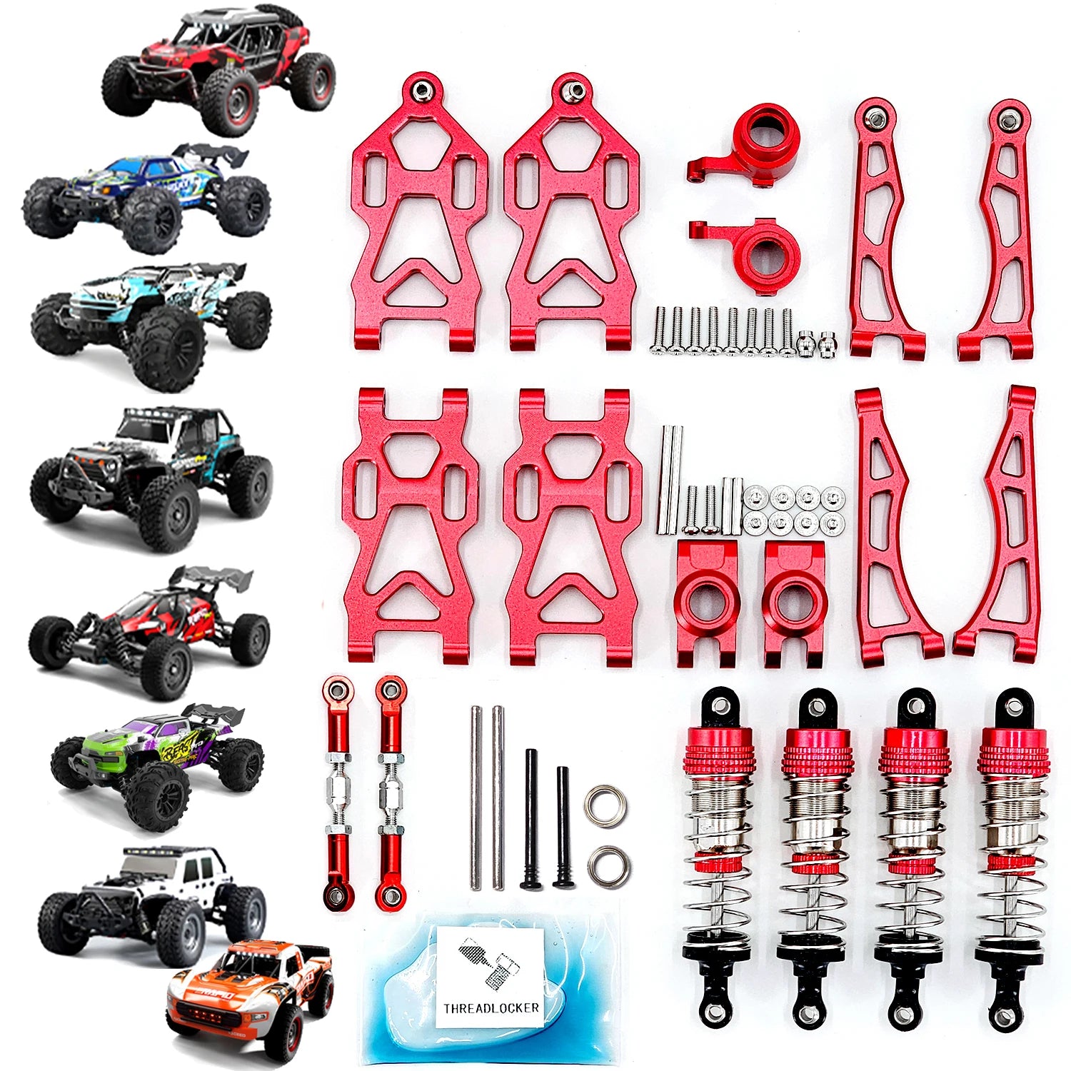 Aluminum Alloy Suspension Arm Wheel Seat Steering Cup Set Upgrade Metal Parts Accessories For SCY RC Car 16101 16102Pro 16103