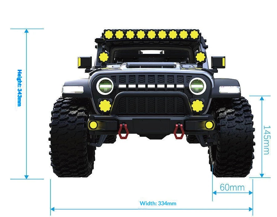 Maker Model CK5812 RC 1/7 Scale Electric 4WD Rock Crawler Truck Remote Control Two Speed Diff Lock Off Road Vehicle With LED Bar
