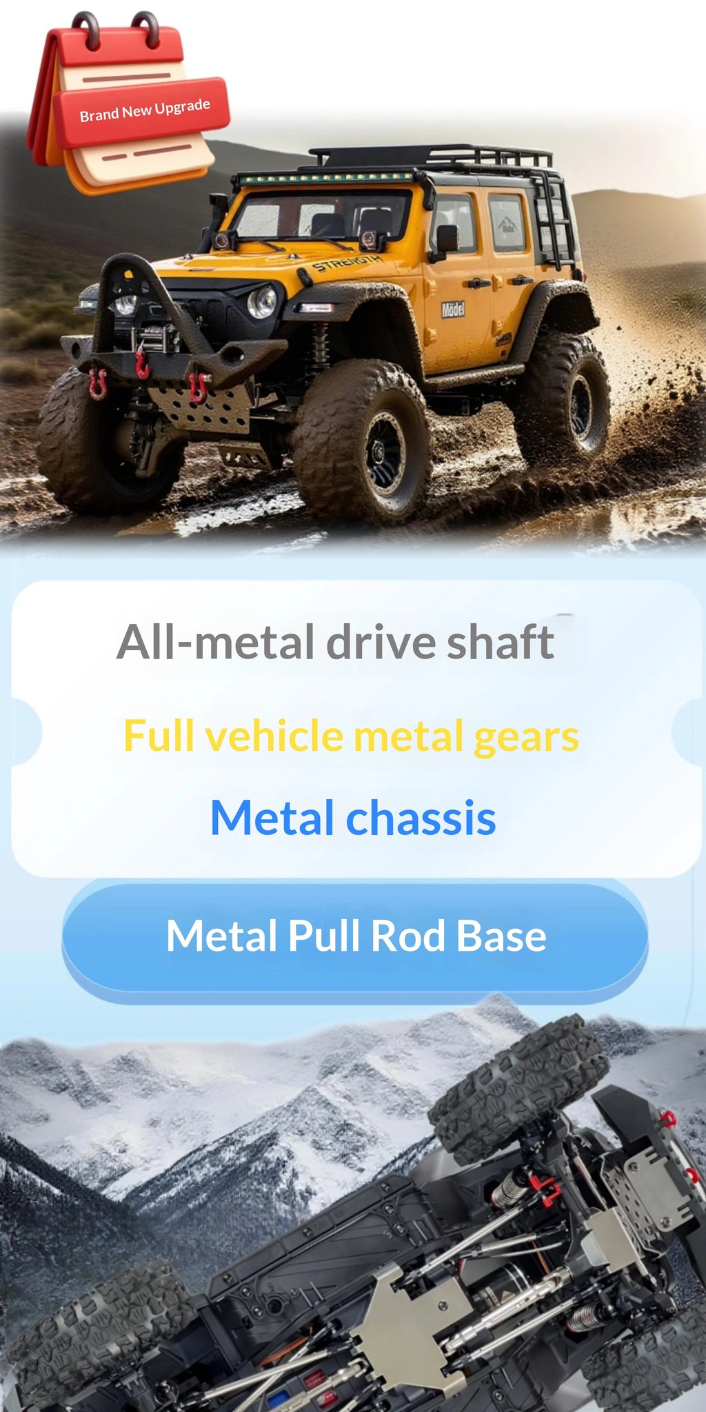 WLtoys 104006 Pro 1/10 RC Electric 4WD Off Road Rock Crawler With Front Rear Differential Lock Dual Speed Transmission Model Car