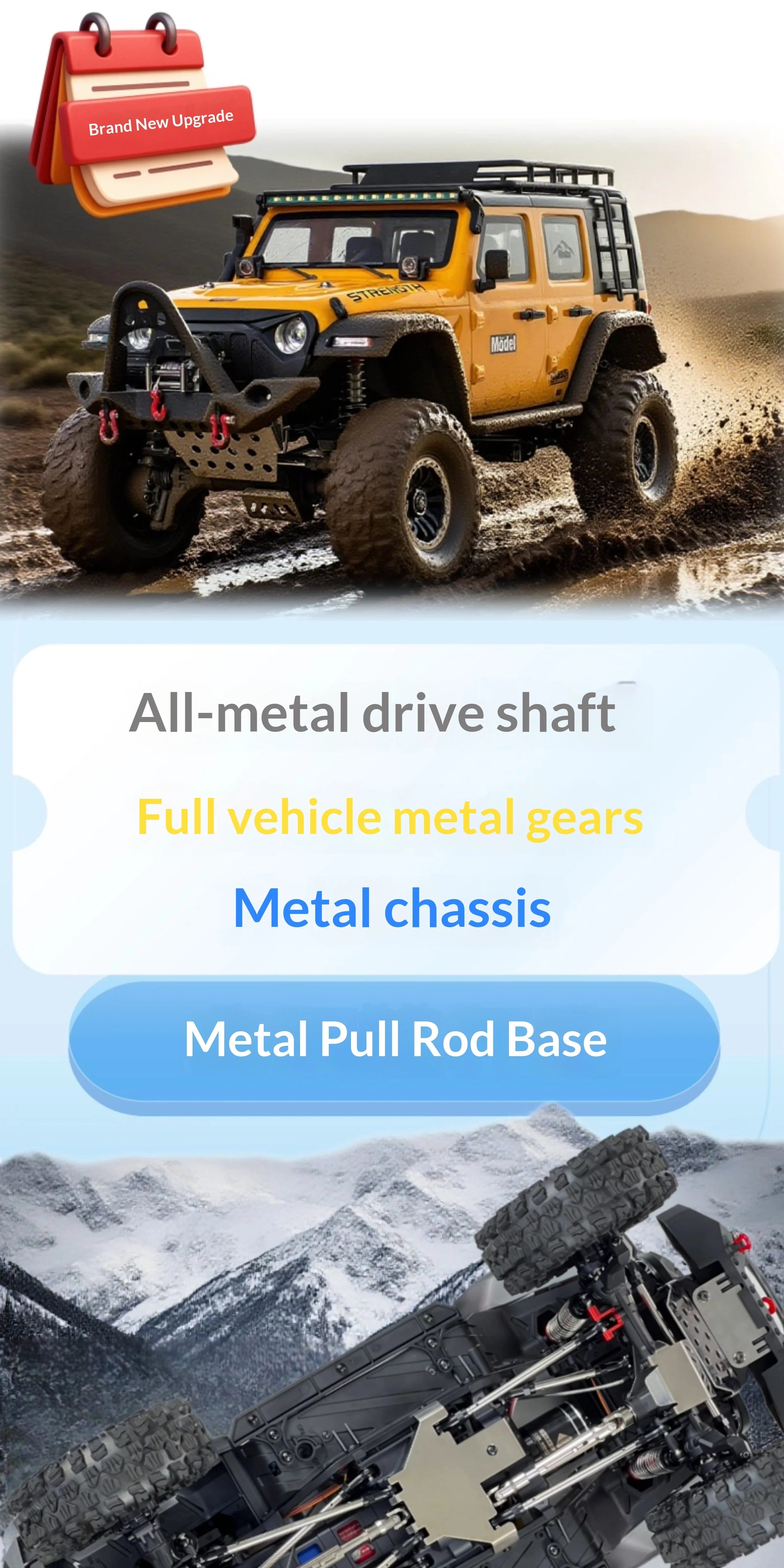 WLtoys 104006 Pro 1/10 RC Electric 4WD Off Road Rock Crawler With Front Rear Differential Lock Dual Speed Transmission Model Car