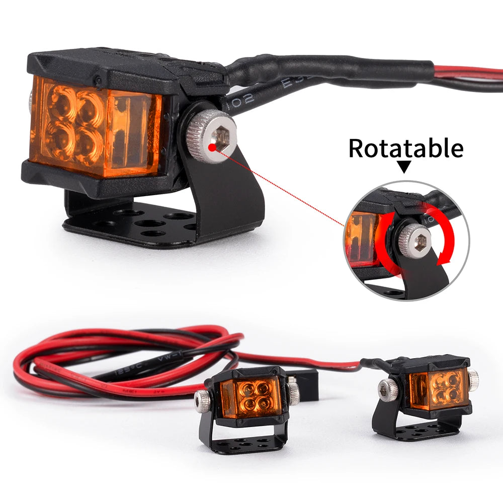 YEAHRUN LED Lights Headlights Spotlight for TRX-4 TRX6 Axial SCX10 Wraith 1/10 RC Crawler Car Upgrade Decoration Parts