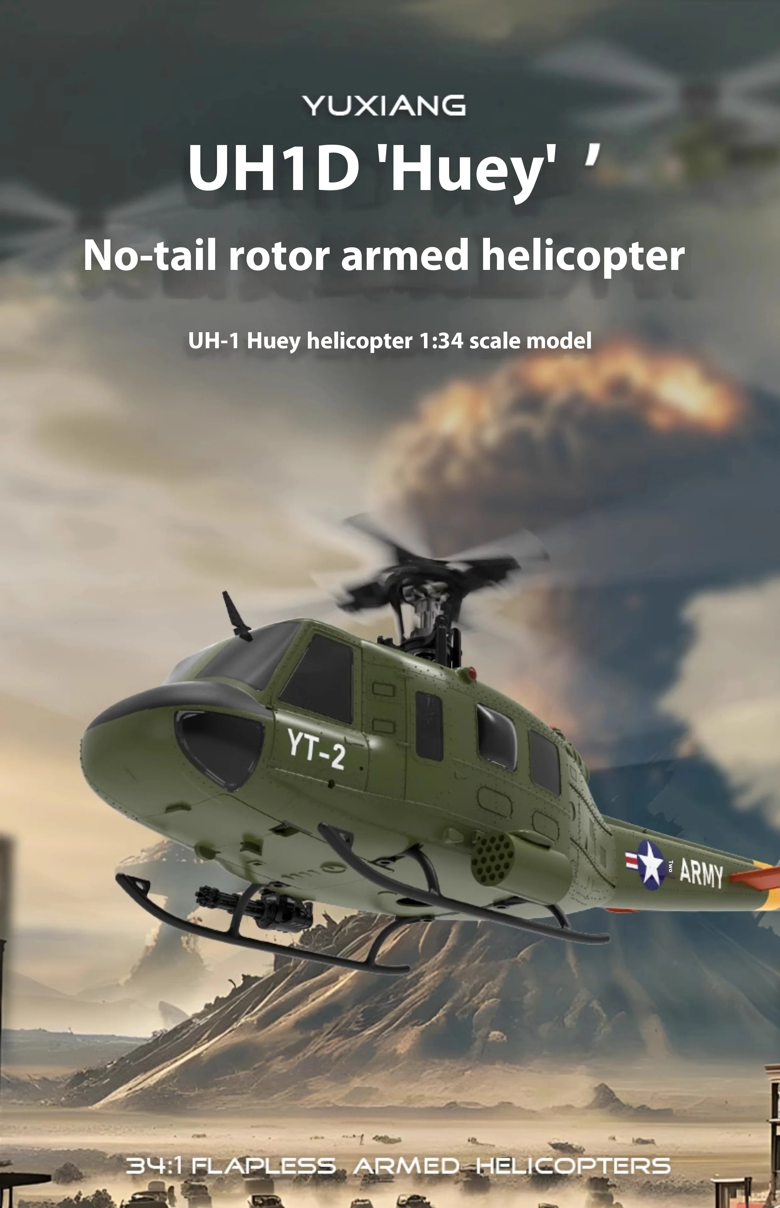 Yuxiang F07 intelligent version/F07V manual version UH1 Huey remote-controlled helicopter 3D stunt helicopter