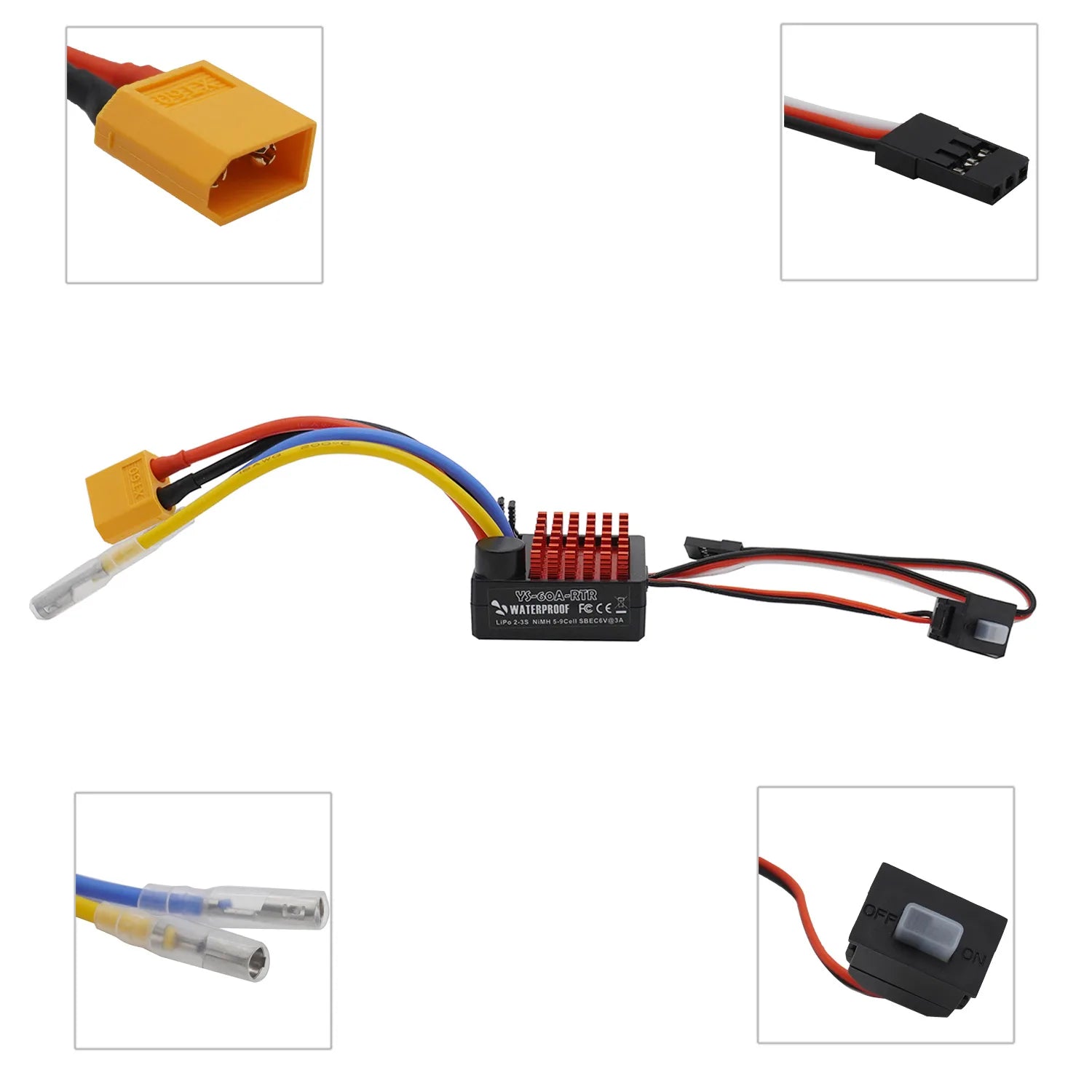 YSIDO 540 Combo Brushed Motor 55T 45T 35T 60A ESC for 1/10 Off-Road Rock Crawler Climbing RC Car Traxxas TRX4 Axial SCX10