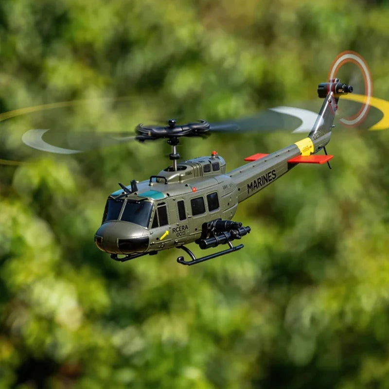 C032 UH-1 brushless RTF RC Helicopter 6-axis Gyroscope One Click 3D Flip Optical flow positioning UH1 helicopter model Hobby Toy