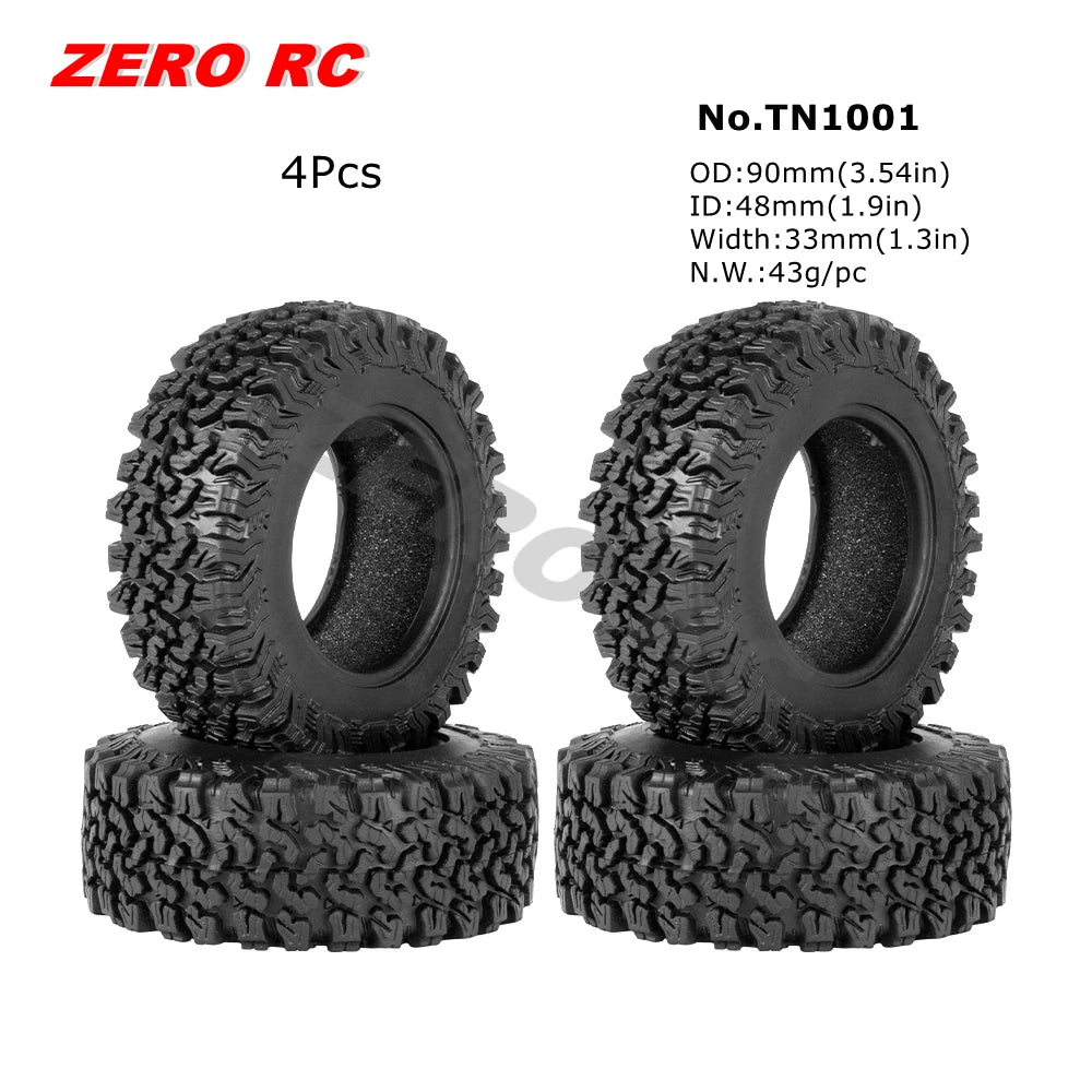 RC TRUCK 1.9" Rock Crawler Tires 90-117mm Tyre For 1/10 Off Road AXIAL SCX10 II III CAPRA TRAXXAS TRX-4 RGT MST RC4WD D90 WHEEL