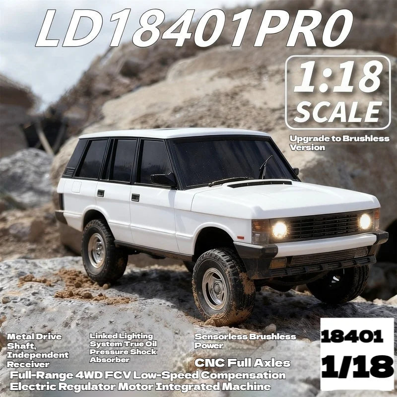 Upgraded RC Car 1/18 Scale LD18401PRO Brushless Motor Metal Transmission 4WD High-Speed Off-Road Vehicle with Remote Control