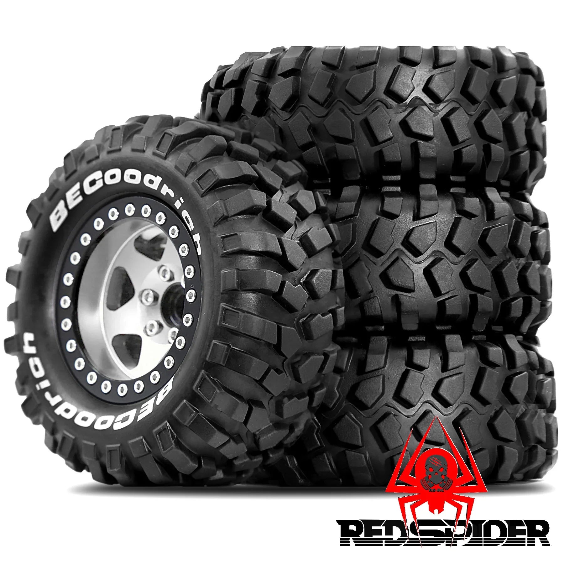 4pcs 1.9" Rubber Tires Beadlock Wheels Rims for 1/10 RC Crawler Car Traxxas TRX4 Axial SCX10 90046 90047 MST HSP Redcat Gen8