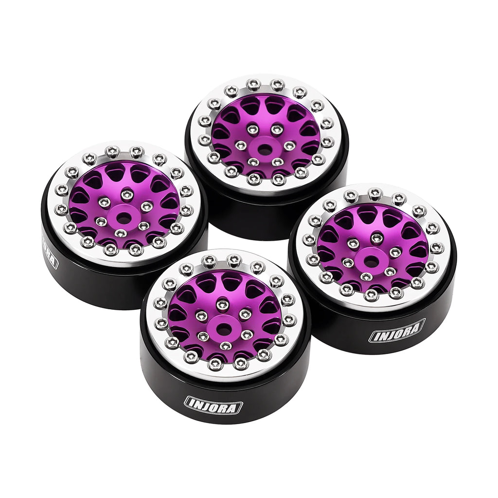 INJORA 1.3" Aluminium Beadlock Wheels for 1/24 1/18 RC Crawler (W1311)