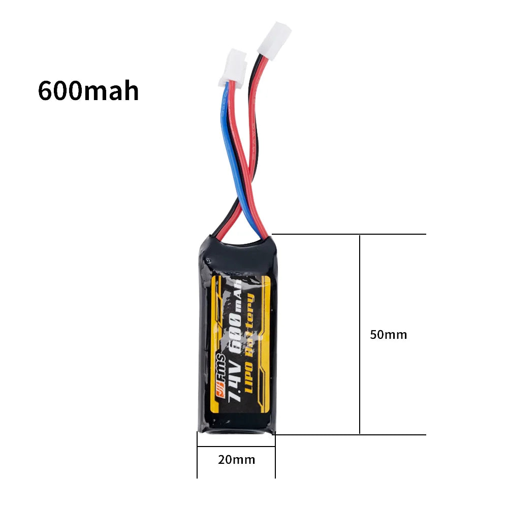 FMS Battery 7.4V 2S 380Mah 600Mah 900Mah For 1/18 1/24 FMS RC Electric Model Car Jimny FCX24 K5 FCX18 LC80 BUGGY