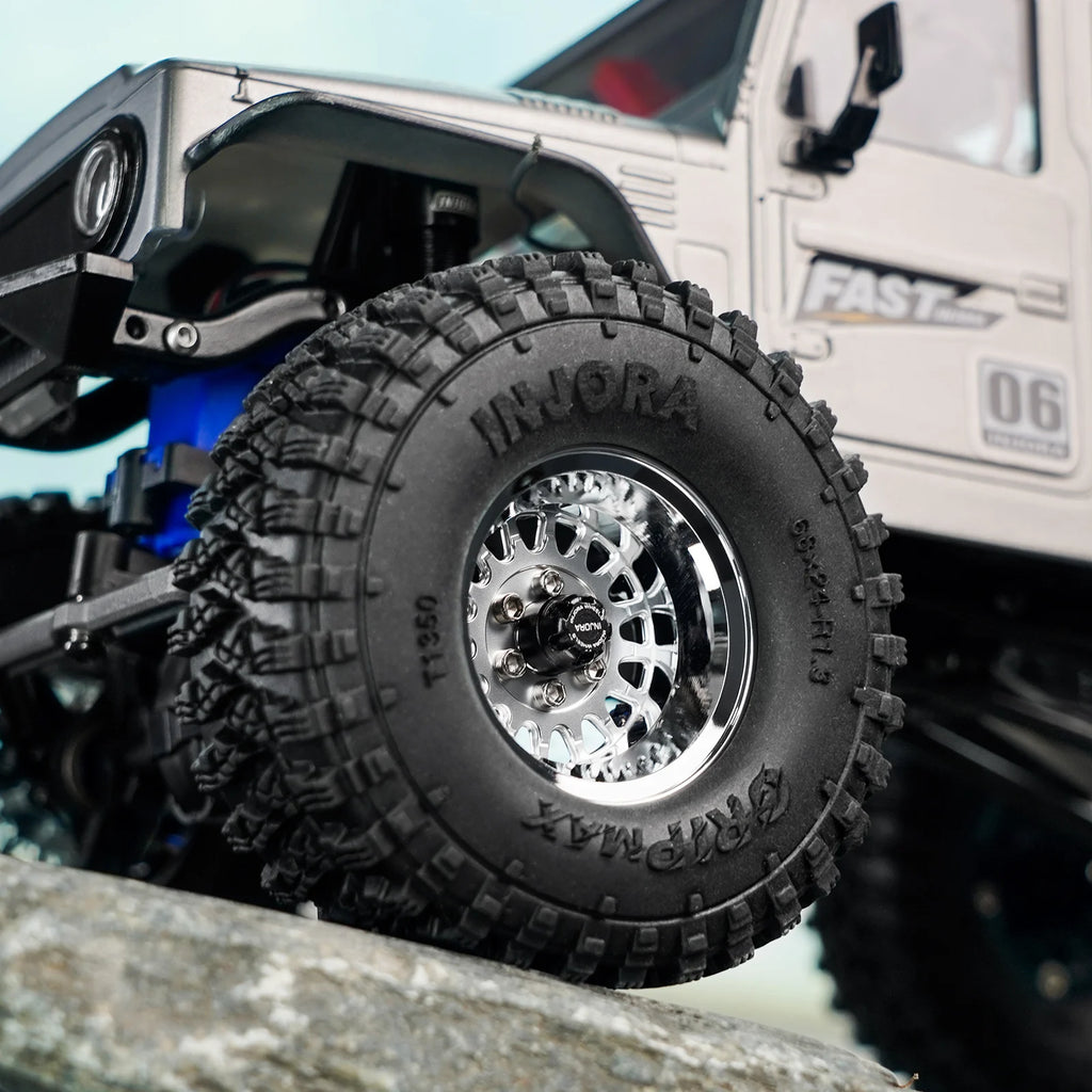INJORA ModuWheel 1.3" Brass & Aluminum Beadlock Wheels, Negative Offset, for 1/18 1/24 RC Crawlers