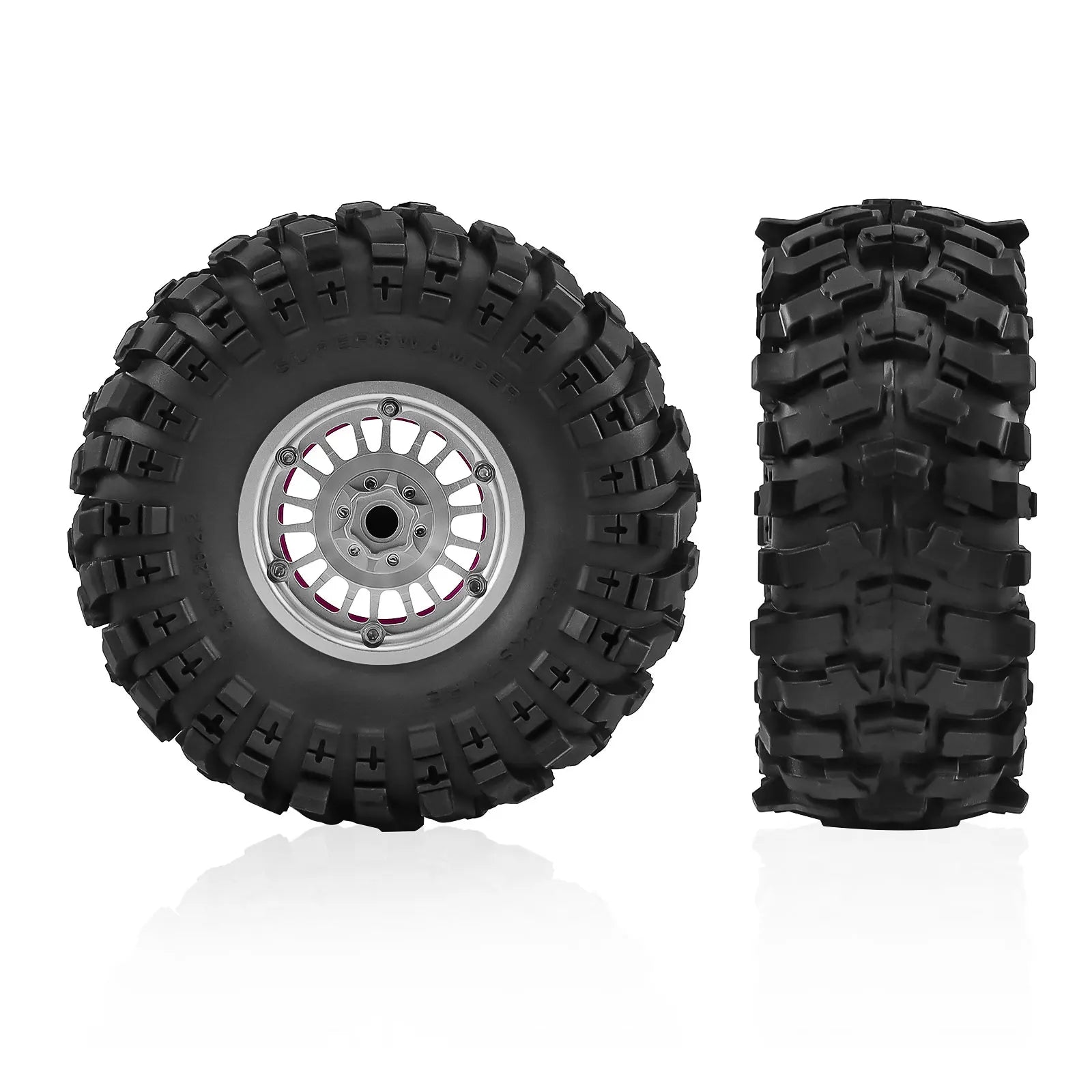 2.2 Inch Aluminum Beadlock Wheels Tires 12mm Hex for 1/10 TRX4 SCX10 Gen8 D90 TRX6 RC Crawler Upgrade 2.2