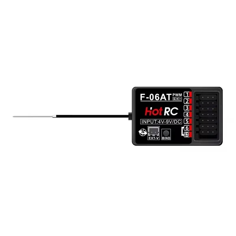 HOTRC 2.4Ghz F-04A F-06A F-08A F-01A F-04AT F-06AT F-08AT F-01AT with Gyro Light 4/6/8Ch Receiver for Hotrc Transmitter RC Parts