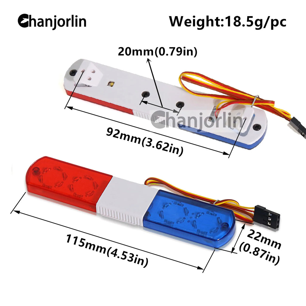 Police Flash LED Light Alarming Lights Accessories for 1:8 1:10 RC Car Axial HSP HPI Kyosho Tamiya SCX10 D90 Upgrade Parts
