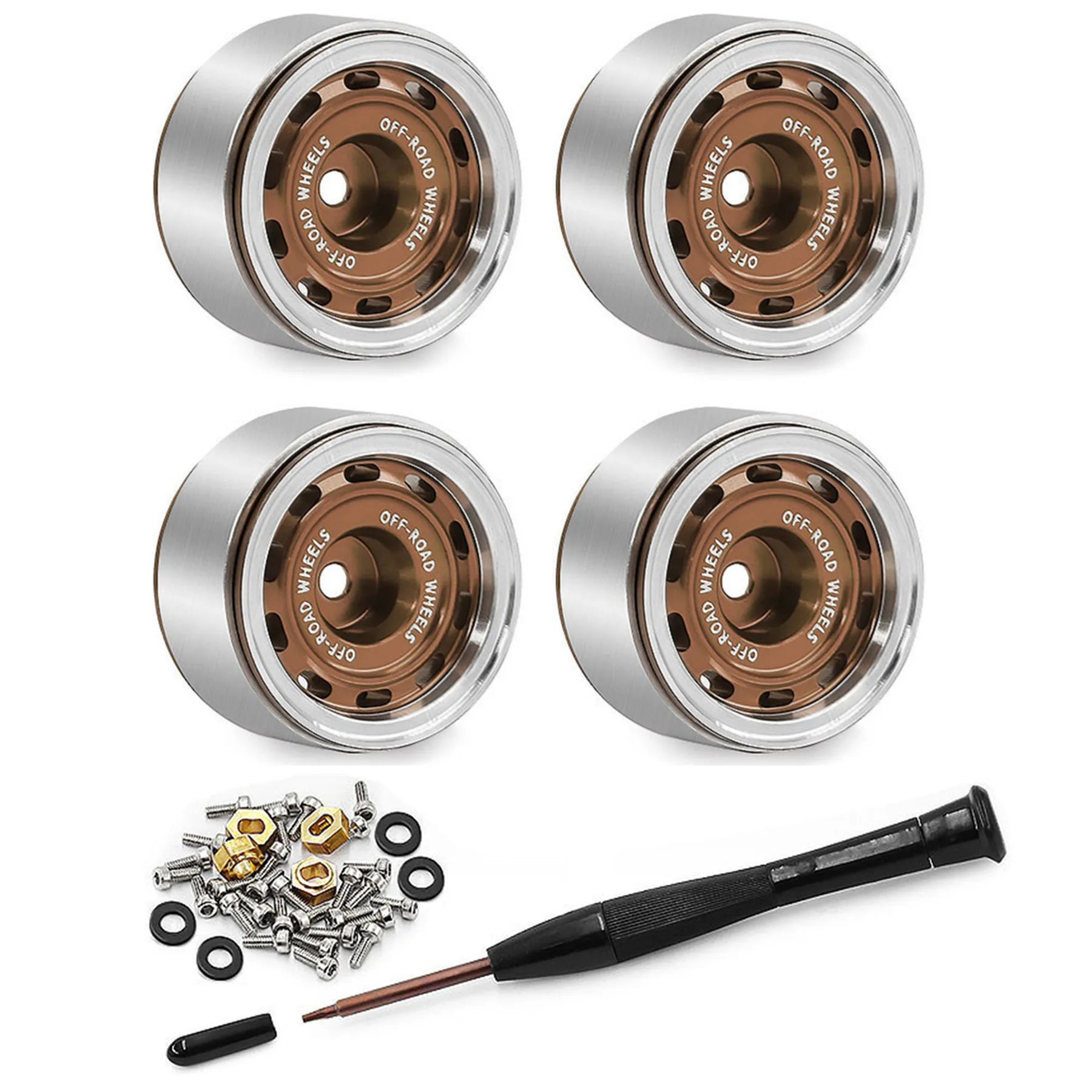 0.7 RC Crawler Tires OD 1.57'' 1/30 Soft Rubber All Terrain Tyres Beadlock Wheels Rims for 1:30 1/32 Rock Mud Car Axial SCX30