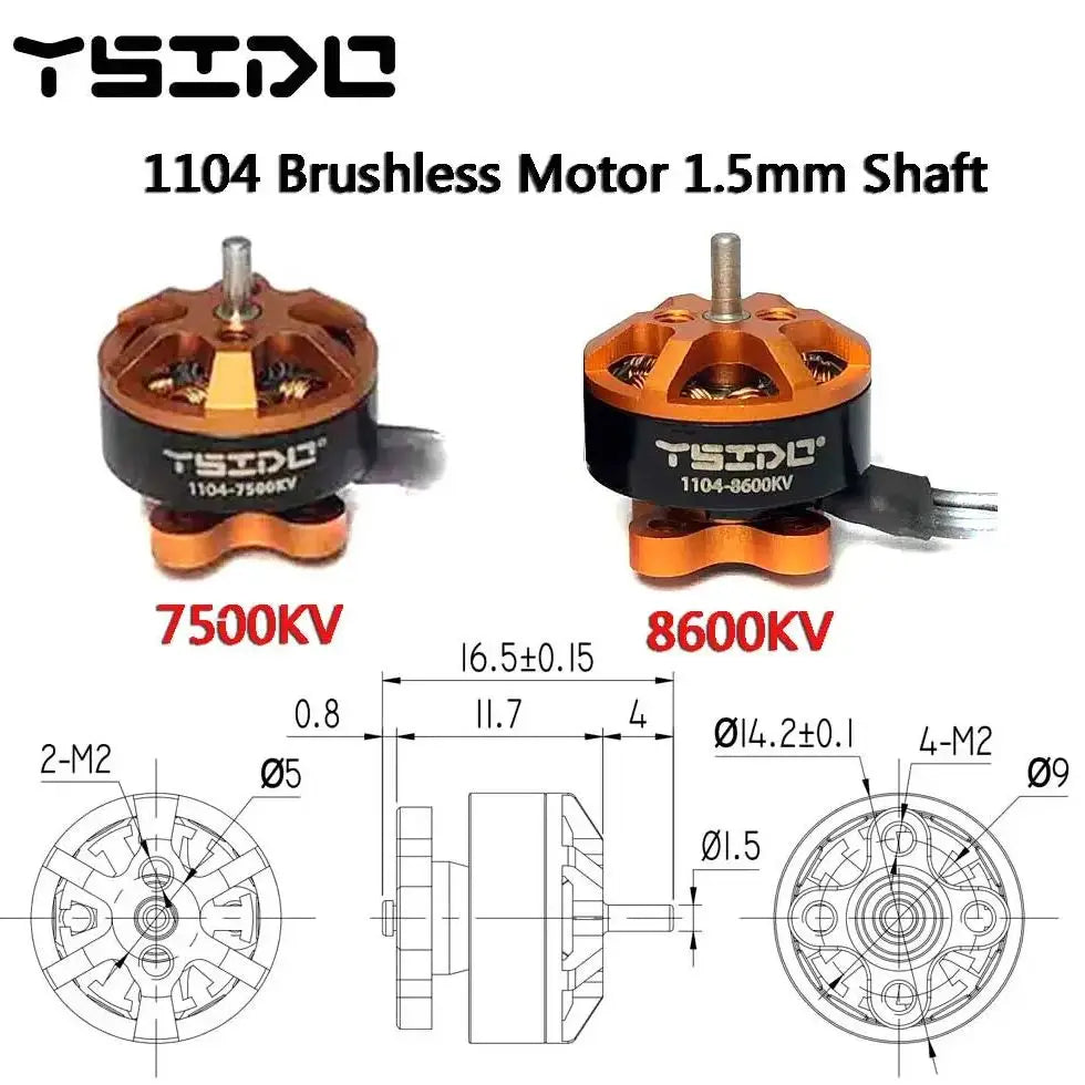 4PCS YSIDO 1103 1104 1204 1303 1404 1505 1604 Brushless Motor for RC FPV Fixed-wing Racing Drone RC Quadcopter RC Accessories