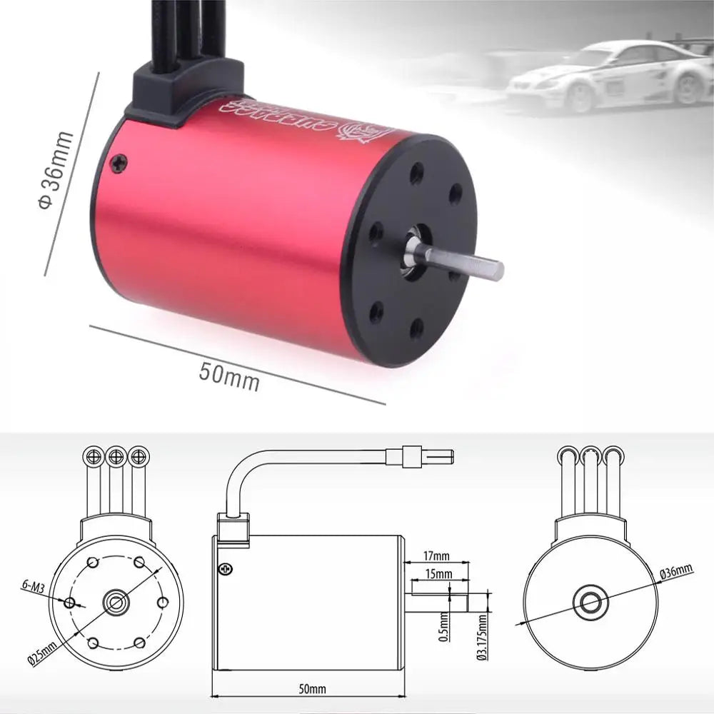 Surpass Hobby KK 3650 Combo Waterproof Brushless Motor 7700/6900/4500/3600/3100KV 3.175mm Shaft w/ 60A/120A ESC for 1/10 RC Car