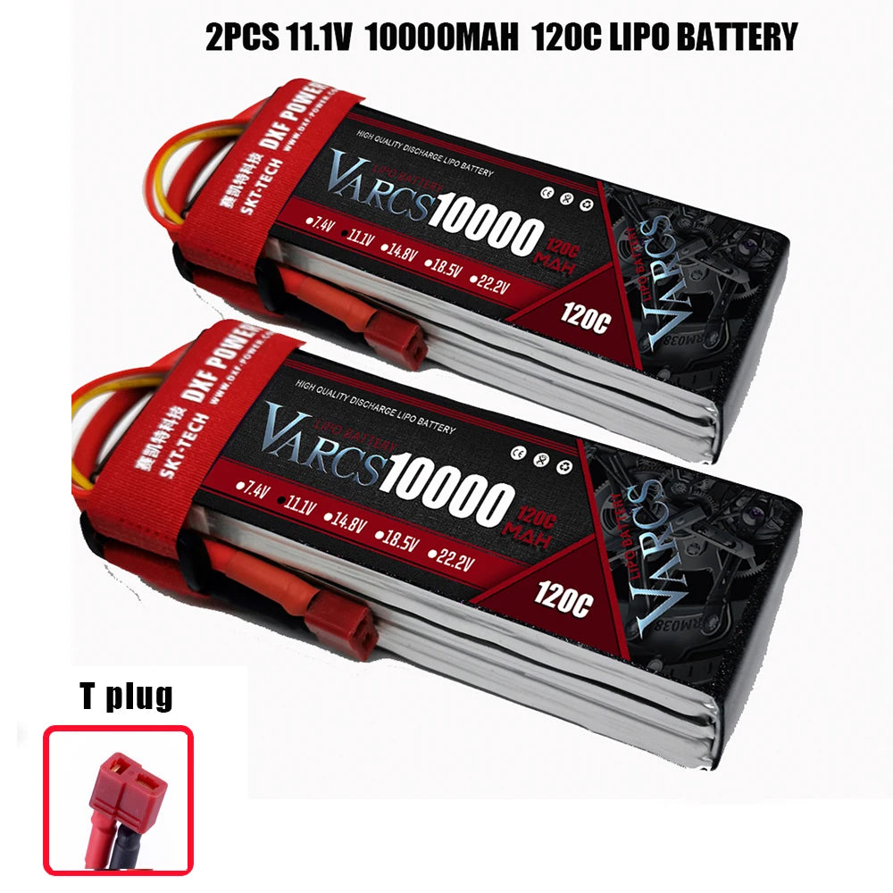 2PCS VARCS 7.4V 7.6V 11.4V 11.1V 15.2V 14.8V 22.2V 2S 3S 4S 6S 5200Mah 6300Mah 6500mAh 6200mAh 6750mAh 8000mAh 7000mAh 10000mah