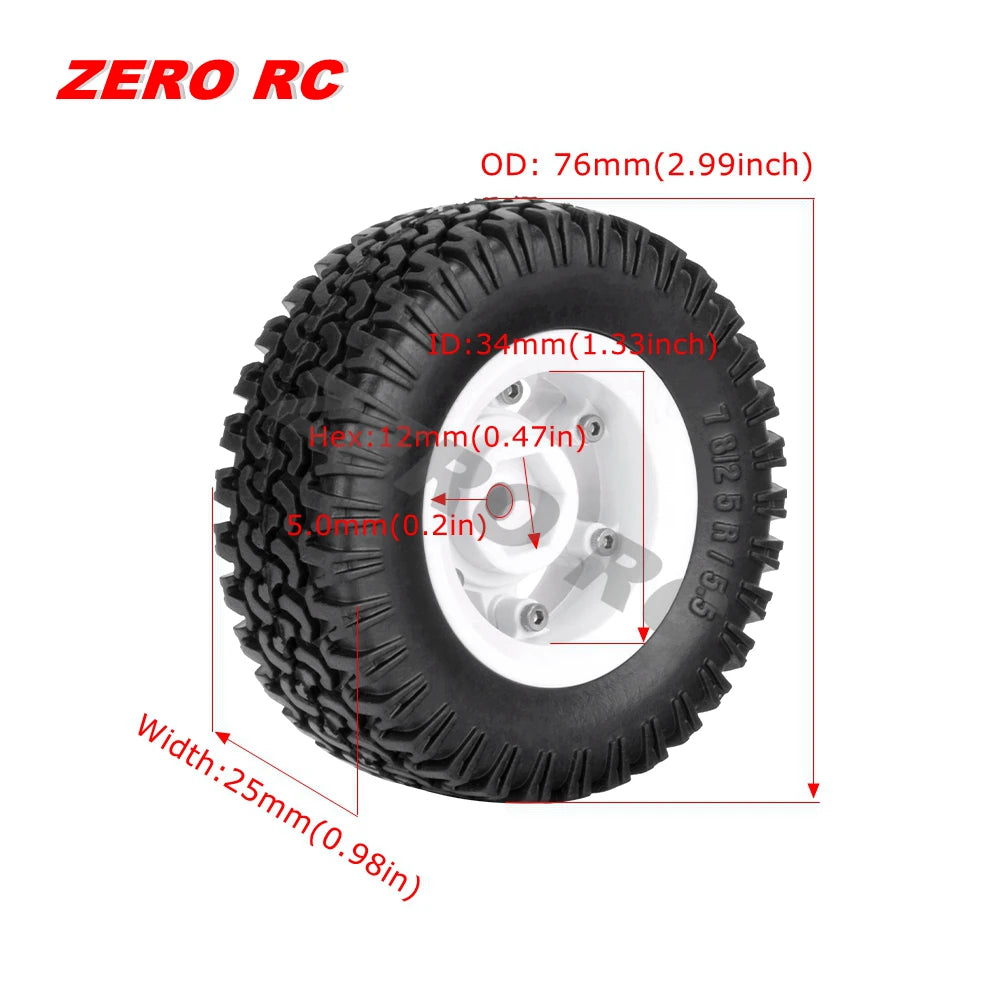 RC Crawler Car Soft 1.55" Off Road Mud Tires 76*27mm 95*35mm Foam Insert For D90 TF2 Tamiya CC02 LC70 MST JIMNY Blocks WHEEL