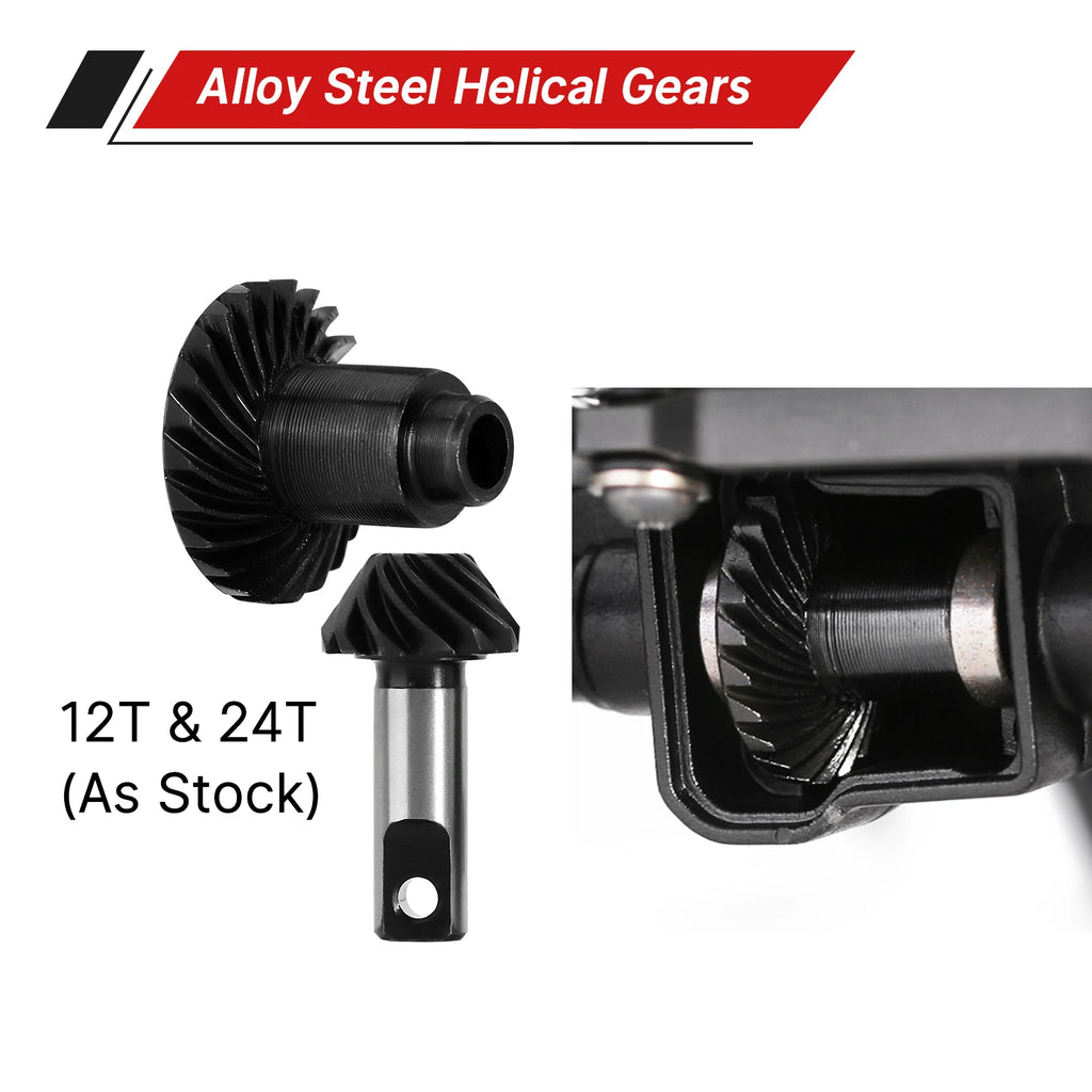INJORA CNC Aluminum 4mm Extended Front Rear Complete Axles for 1/18 RC Crawler TRX4M Upgrade (4M-61)