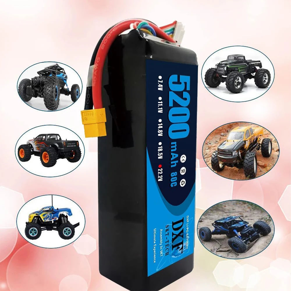 DXF 6S Lipo 22.2V 7000mAh 10000mAh 5200mAh Softcase Battery with XT60 EC5 XT90 for Car Truck Tank RC Buggy Truggy Racing Hobby