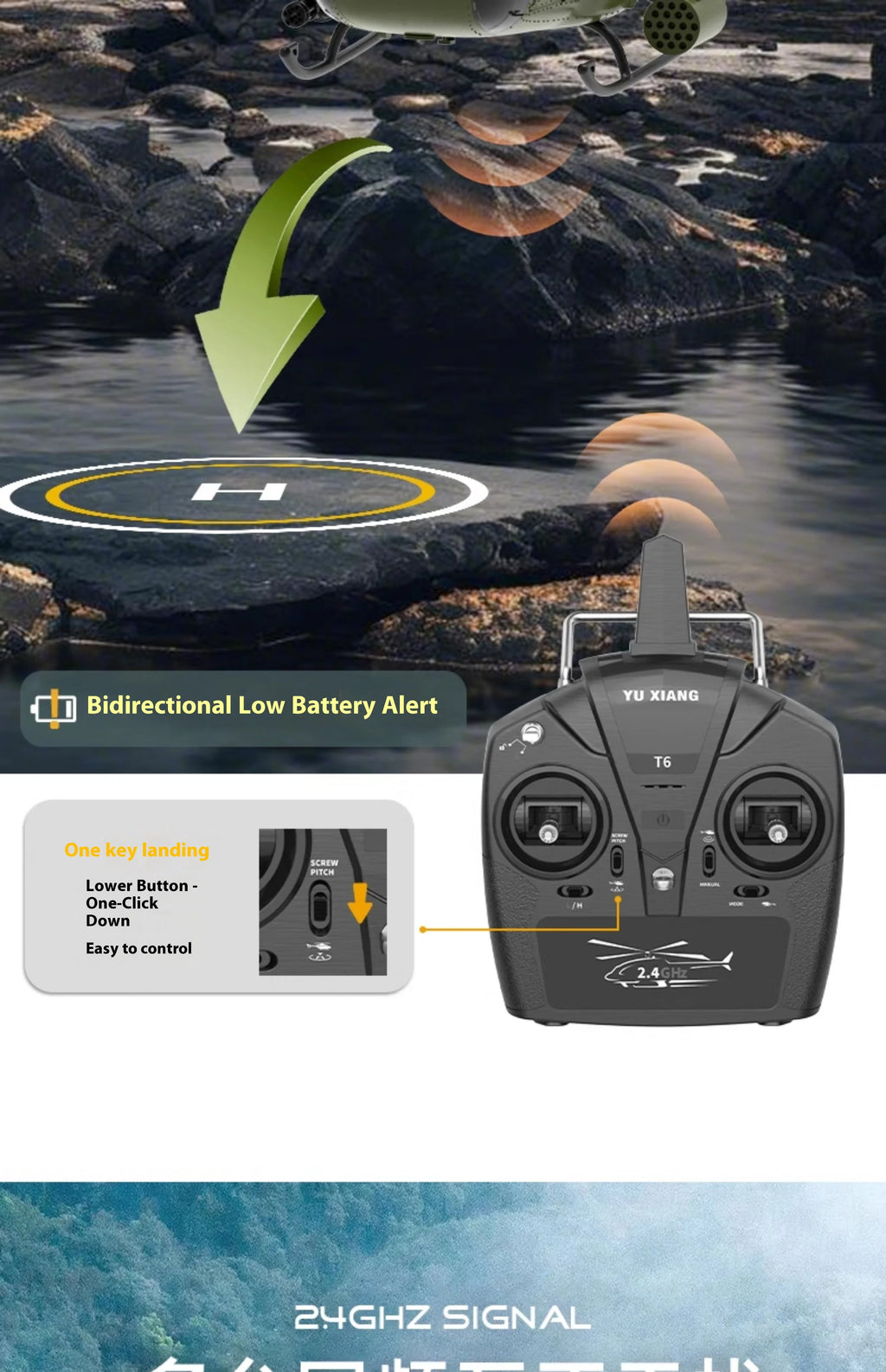 Yuxiang F07 intelligent version/F07V manual version UH1 Huey remote-controlled helicopter 3D stunt helicopter