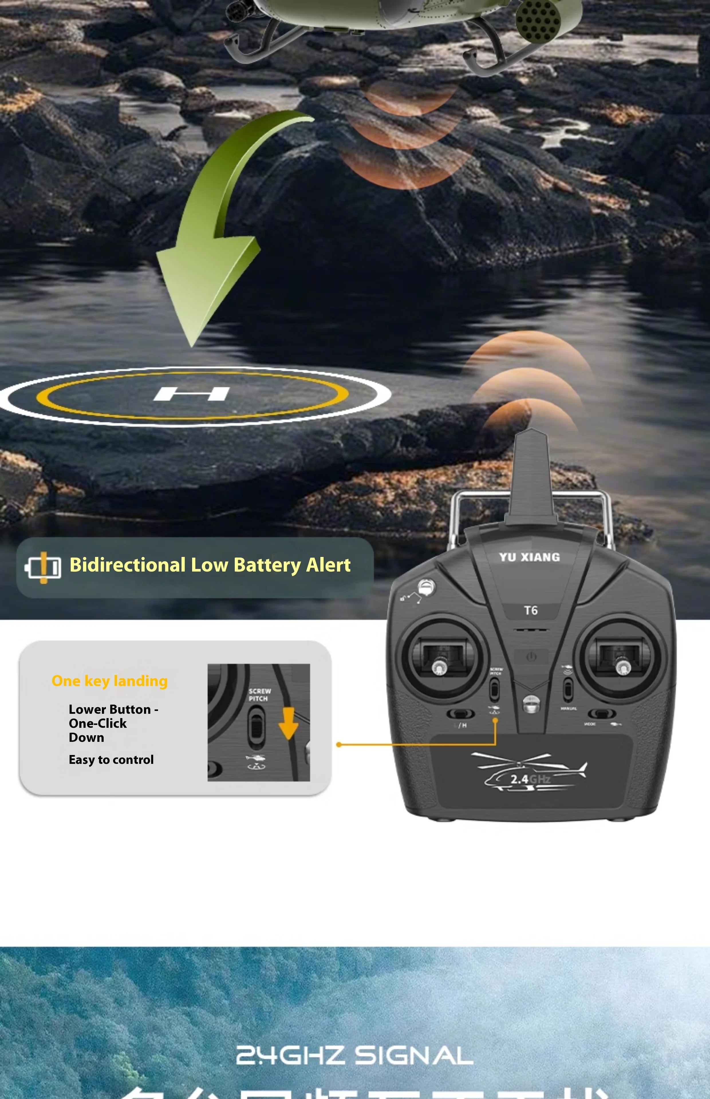 Yuxiang F07 intelligent version/F07V manual version UH1 Huey remote-controlled helicopter 3D stunt helicopter