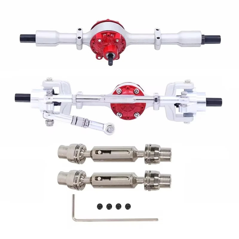 WPL C14 C24 C34 C44 C54 B14 B24 Metal Front Rear Axle and Drive Shaft Set 1/16 RC Car Upgrade Parts Accessories