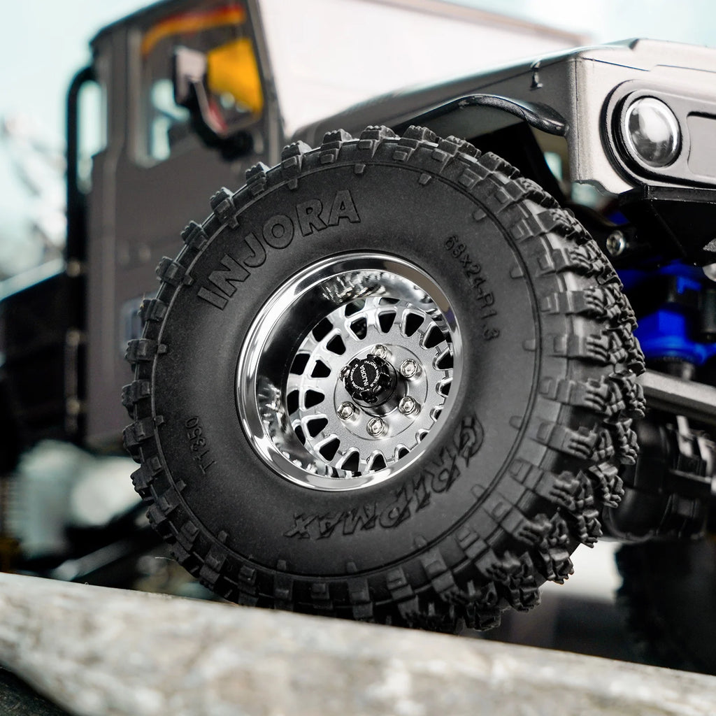 INJORA ModuWheel 1.3" Brass & Aluminum Beadlock Wheels, Negative Offset, for 1/18 1/24 RC Crawlers